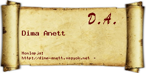 Dima Anett névjegykártya