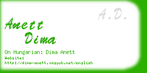 anett dima business card